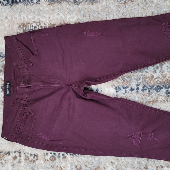 EUC EXPRESS WOMEN Burgundy Midrise Ankle - Picture 3 of 11